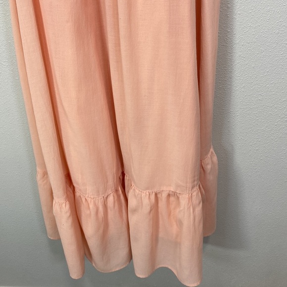 Loft Flounce Halter Midi Dress Large peach costal sunset - Picture 7 of 12